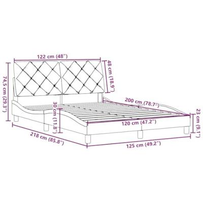 Bedframe zonder matras 120x200 cm stof donkergrijs