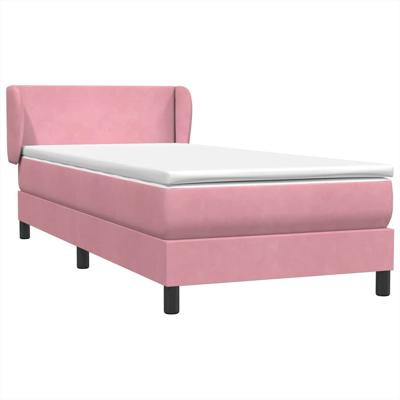 Boxspring met matras fluweel roze 90x190 cm