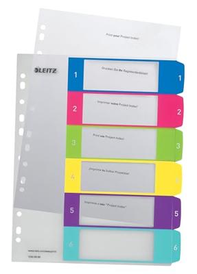 Leitz WOW printbare index, 6 tabs Leitz WOW printbare index, 6 tabs