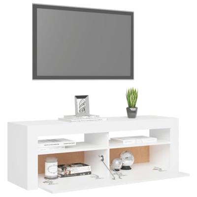 Tv-meubel met LED-verlichting 120x35x40 cm wit