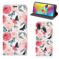 Samsung Galaxy M20 Smart Cover Butterfly Roses - thumbnail