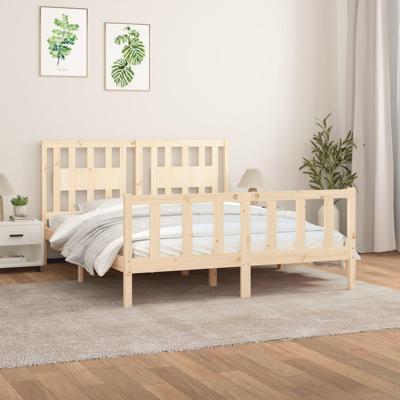 Bedframe met hoofdbord massief grenenhout 160x200 cm