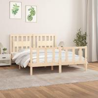 Bedframe met hoofdbord massief grenenhout 160x200 cm - thumbnail