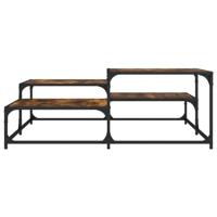 Salontafel 107x107x40 cm bewerkt hout gerookt eikenkleurig - thumbnail