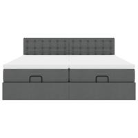 Ottoman bed met matrassen en LED's 180x200cm stof donkergrijs - thumbnail