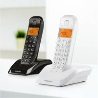 Motorola Voice - S1202 Digitale draadloze telefoon S12-serie met oproepblokkering en 'Niet storen', handsfree luidspreker, telefoonboek voor maximaal 50 namen en nummers, zwart-wit - thumbnail