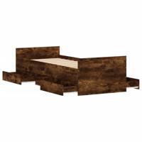 Bedframe met hoofd- en voeteneinde gerookt eiken 75x190 cm - thumbnail