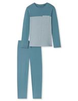 Schiesser Schiesser Pyjama Long bluegrey 181170 56/XXL - thumbnail