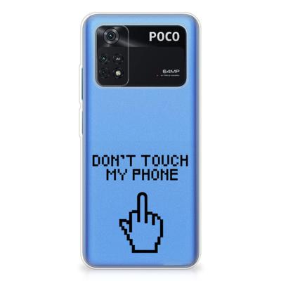 Xiaomi Poco M4 Pro 4G Silicone-hoesje Finger Don't Touch My Phone Xiaomi Poco M4 Pro 4G Silicone-hoesje Finger Don't Touch My Phone