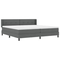 Donkergrijs Boxspringbed met Matras, 200 x 200 cm, Stof - thumbnail