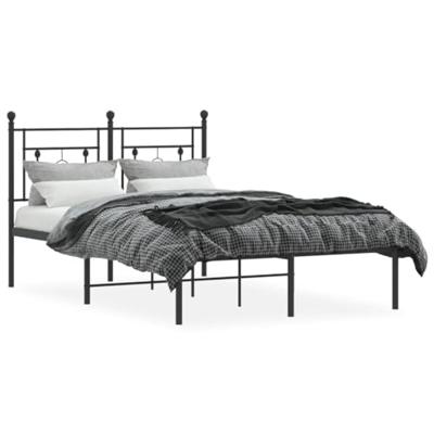 Bedframe met hoofdbord metaal zwart 120x190 cm Bedframe met hoofdbord metaal zwart 120x190 cm