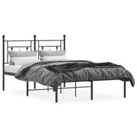 Bedframe met hoofdbord metaal zwart 120x200 cm - thumbnail