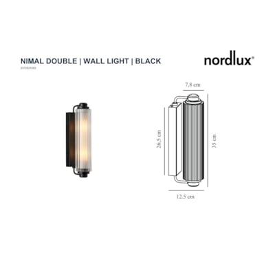 Wandlamp messing badkamer &apos;Nimal&apos; e14 boven spiegel 35 cm