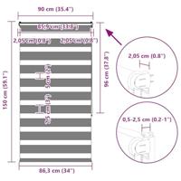 VidaXL Zebra rolgordijn 90x150 cm stofbreedte 85,9 cm zwart - thumbnail