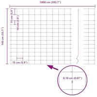 VidaXL Wilde hek warm verzinkt 1000 x 140 x 0.18 cm ijzer - thumbnail