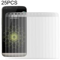 25 stuks voor LG G5 0.26 mm 9H oppervlaktehardheid 3D gebogen explosieveilige colorized Silk-Screen gehard glas schermvullende film (transparant) - thumbnail