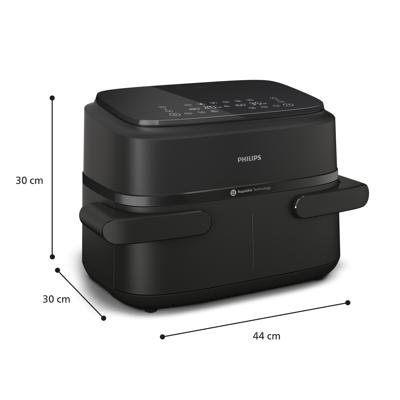 Philips 1000 series NA150/00 friteuse Dubbel 7,1 l 2450 W Heteluchtfriteuse Zwart - thumbnail