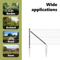 VidaXL Hek met paal grijs 0,8 x 10 m staal en pvc - thumbnail