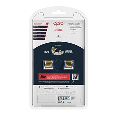 Opro 790001 Instant Custom Dentist Fit Mouthguard Braces - Navy-Gold - SR