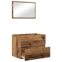 Badkamermeubelset 2 pcs Oud Hout 57 x 37 x 45 cm Bewerkt hout - thumbnail