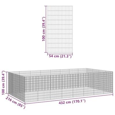 Dierenverblijf 24 panelen 54x100 cm gegalvaniseerd ijzer