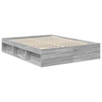 Bedframe met lade Grijs Sonoma 150 x 200 cm Massief grenenhout - thumbnail