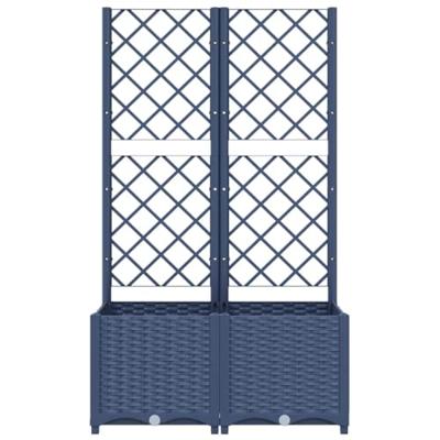 VidaXL Plantenbak met latwerk 80x40x136 cm polypropeen donkergrijs