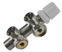 Riko thermostatisch 3/4 onderblok haaks-rechts geborsteld staal - thumbnail