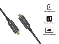 Equip 119461 actieve optische USB-C naar C-kabel, mannelijk/stekker, 5,0 m, PD 60 W, 4K/60 Hz, 10 Gbit/s, Video+Data + PD - thumbnail