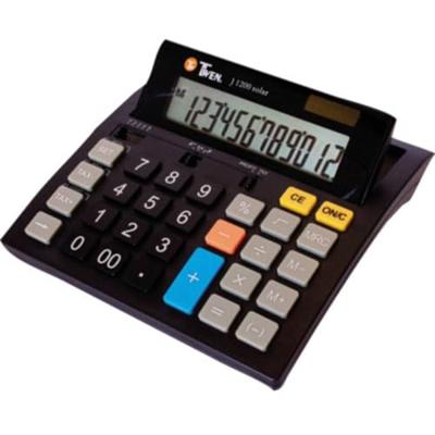 Twen J 1200 Bureaurekenmachine Zwart Aantal displayposities: 12 werkt op zonne-energie, werkt op batterijen (b x h x d) 141 x 25 x 151 mm