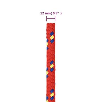 VidaXL Boottouw 12 mm 100 m polypropyleen rood