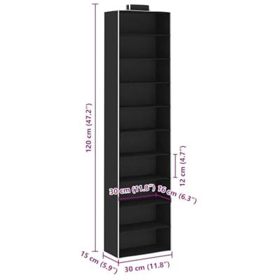 VidaXL Kledingorganisers hangend 2 st met 10 schappen stof