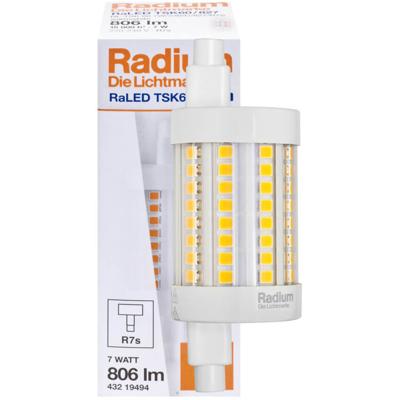 LED R7s staaflamp 806 lumen 7W Radium 78mm lang niet dimbaar geschikt voor bouwlampen