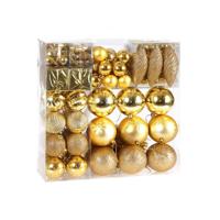 Kerstboom decoraties - Set van 103 - goudkleurig - thumbnail