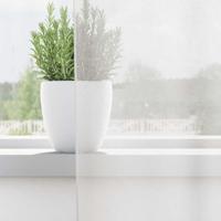 Gordijnen voile met doorvoertules 2 st wit - thumbnail