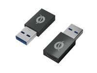 Conceptronic DONN10G tussenstuk voor kabels USB A USB C Zwart - thumbnail