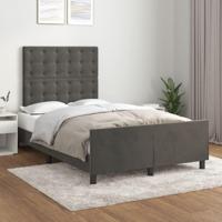 Bedframe zonder matras 120x200 cm fluweel donkergrijs - thumbnail