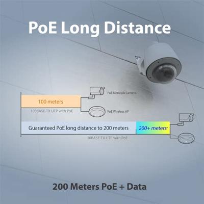 Edimax BewakingsVLAN 12-poorts Gigabit PoE+ Web Smart Switch voor lange afstanden