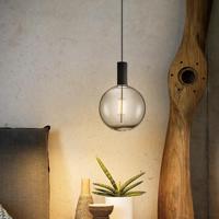 Edison Vintage LED lamp E27 LED filament lichtbron, Ovaal Carbon G180, 18/18/23cm, Rook, Retro LED lamp Dimbaar, 4W 120lm 1800K, warm wit licht, geschikt voor E27 fitting - thumbnail