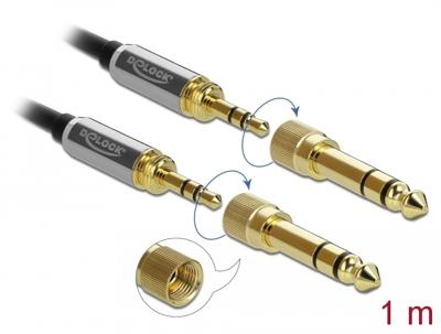 DeLOCK 85785 audio kabel 1 m 3.5mm Zwart, Grijs