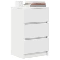 Nachtkastje met 3 lades 39x35x65 cm wit - thumbnail