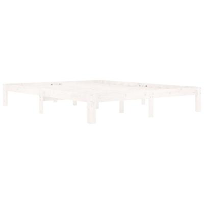 Bedframe massief hout wit 120x190 cm