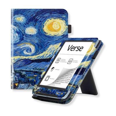 Lunso PocketBook Verse / Verse Pro / Verse Color hoes (6 inch) - Luxe Stand sleepcover - Van Gogh Sterrennacht Lunso PocketBook Verse / Verse Pro / Verse Color hoes (6 inch) - Luxe Stand sleepcover - Van Gogh Sterrennacht