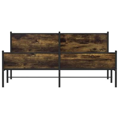 Bedframe zonder matras metaal gerookt eikenkleurig 183x213 cm