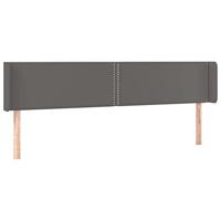 Hoofdbord LED 183x16x78/88 cm kunstleer grijs - thumbnail