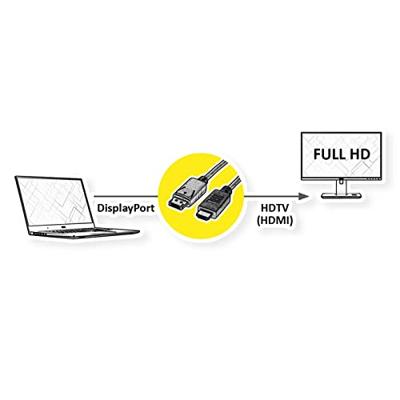 VALUE DisplayPort kabel DP - HDTV, M/M, zwart, 1 m VALUE DisplayPort kabel DP - HDTV, M/M, zwart, 1 m