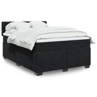 Boxspring met matras fluweel zwart 140x190 cm - thumbnail