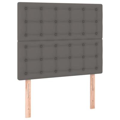 Boxspring met matras kunstleer grijs 160x200 cm - thumbnail