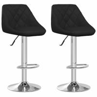 Barstoelen 2 st kunstleer zwart - thumbnail