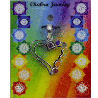 Hart Chakra Hanger Messing Verzilverd - thumbnail